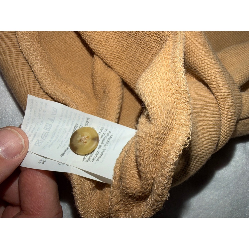 Madewell Mile(s) Sweatshirt Women XXS Tan Button Shoulder Raglan Pullover - Picture 11 of 12